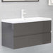 Bathroom Furniture Set Glossy Look Grey Chipboard Tbioloo