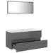 Bathroom Furniture Set Glossy Look Grey Chipboard Tbiolxb