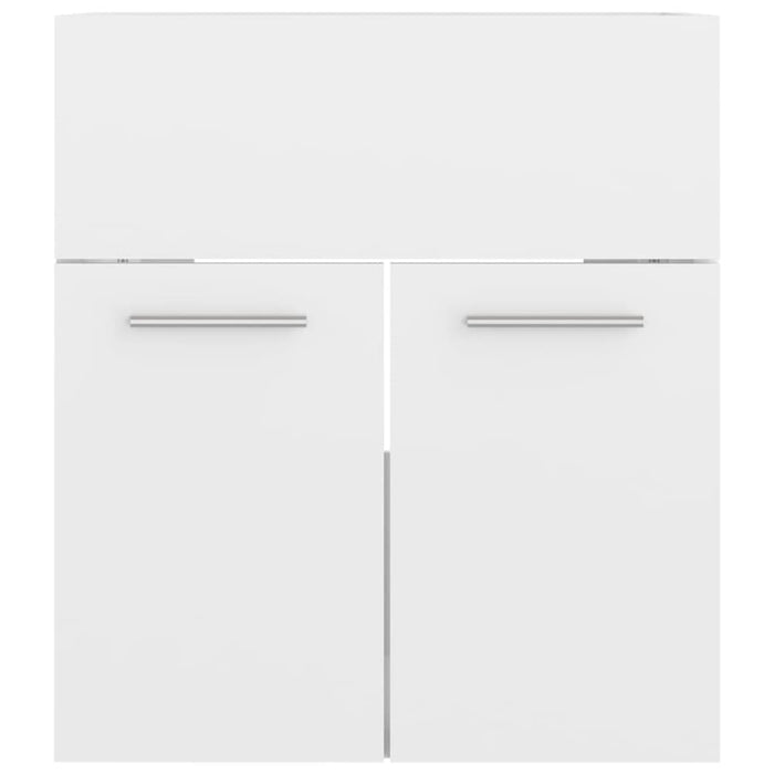 Bathroom Furniture Set Glossy Look White Chipboard Tbibnlx