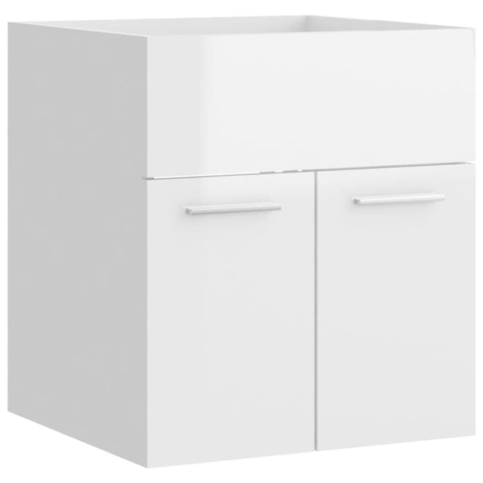 Bathroom Furniture Set Glossy Look White Chipboard Tbibnlx