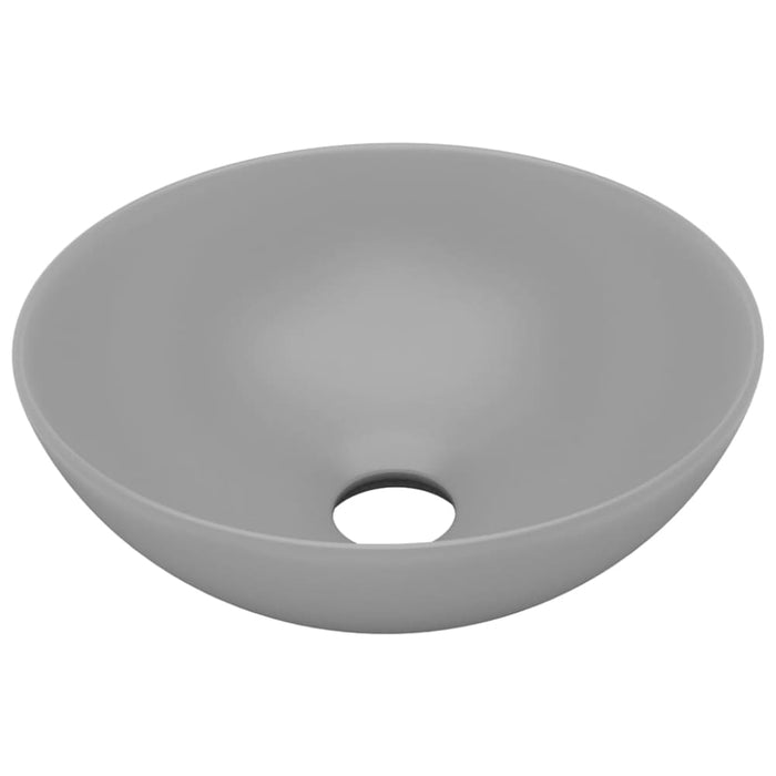 Bathroom Sink Ceramic Light Grey Round Oalknx