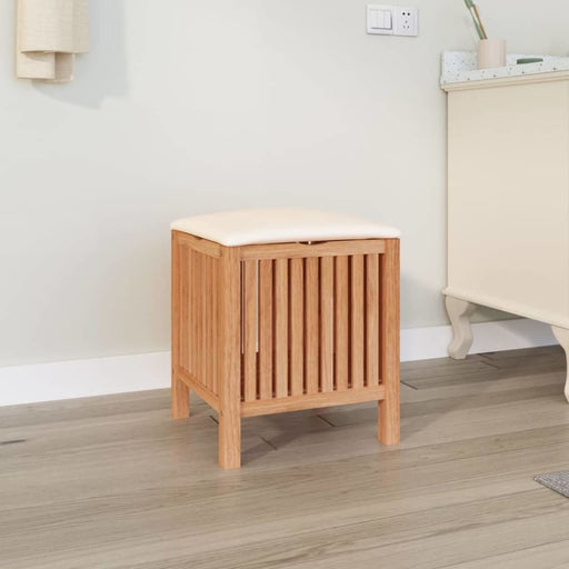Bathroom Stool 40.5x40x52 Cm Solid Wood Walnut Tpbtpo