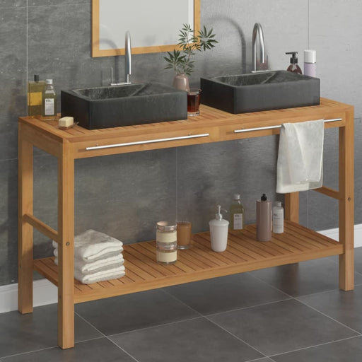 Bathroom Vanity Cabinet Solid Wood Teak With Sinks Marble