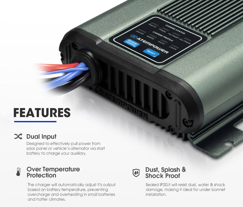 12V 25A Dc To Dc Battery Charger Mppt Dual Battery System Kit Isolator