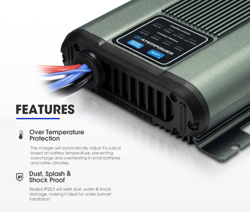 12V 40A Dc To Dc Battery Charger Mppt Dual Battery Lithium Lifepo4 Agm