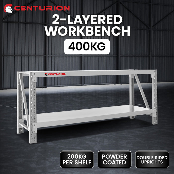 2-Layer Work Bench 400Kg - Grey
