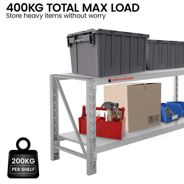 2-Layer Work Bench 400Kg - Grey