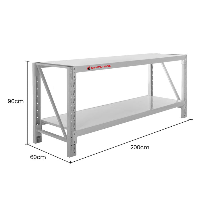 2-Layer Work Bench 400Kg - Grey