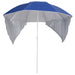 Beach Umbrella with Side Walls Blue 215 Cm Tonnti