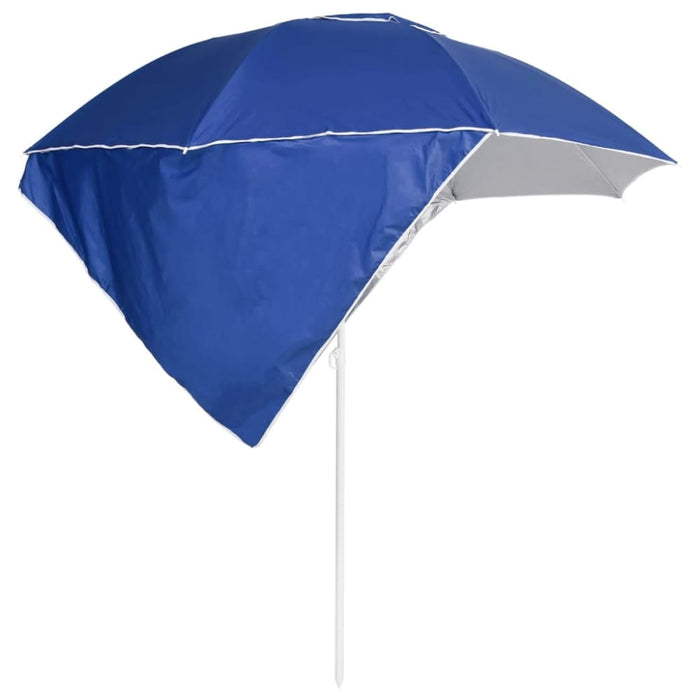 Beach Umbrella With Side Walls Blue 215 Cm Tonnti