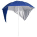 Beach Umbrella With Side Walls Blue 215 Cm Tonnti