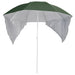Beach Umbrella with Side Walls Green 215 Cm Tonntn