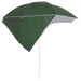 Beach Umbrella with Side Walls Green 215 Cm Tonntn