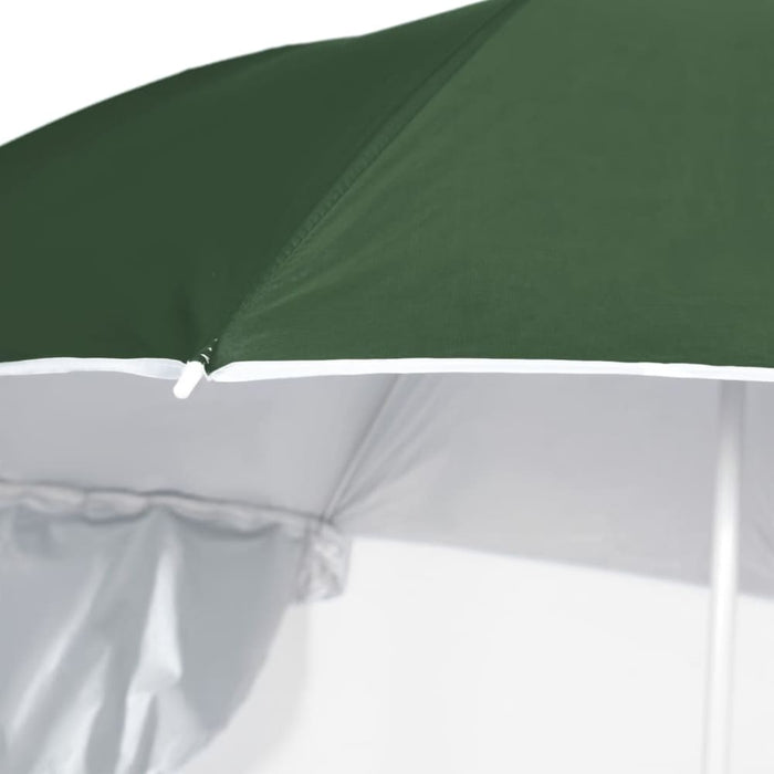 Beach Umbrella with Side Walls Green 215 Cm Tonntn