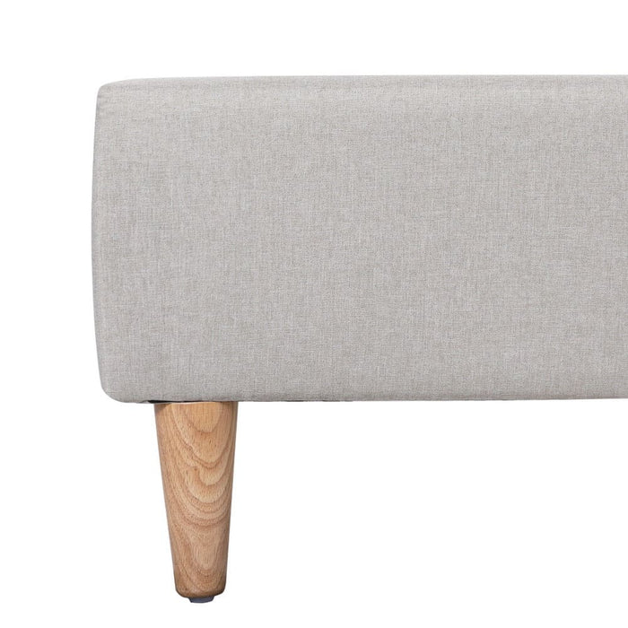 Bed Frame Double Size Beige Zora