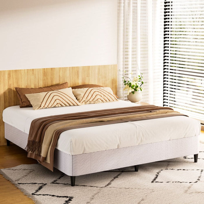 Bed Frame King Size Metal Grey Mason
