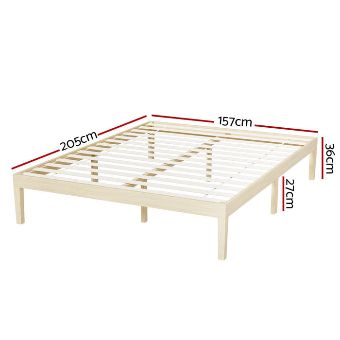 Bed Frame Queen Size Wooden Base Mattress Platform Timber