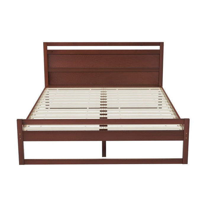 Bed Frame Queen Size Wooden Walnut Witton