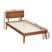 Bed Frame Single Size Wooden Base Walnut Splay