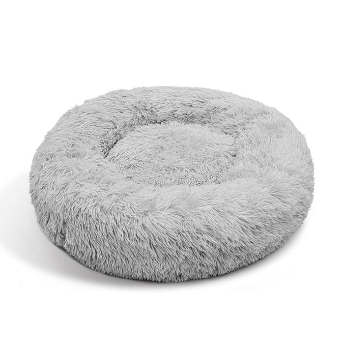 Pet Dog Bed Bedding Warm Plush Round Comfort Nest Light