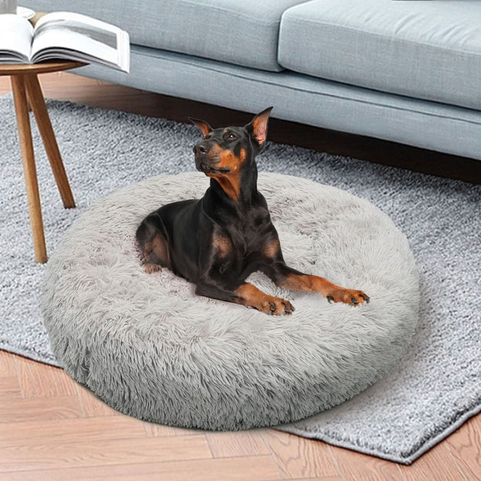 Pet Dog Bed Bedding Warm Plush Round Comfortable Nest Light
