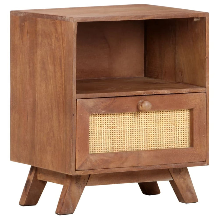 Bedside Cabinet 40x30x50 Cm Solid Mango Wood Txtpki