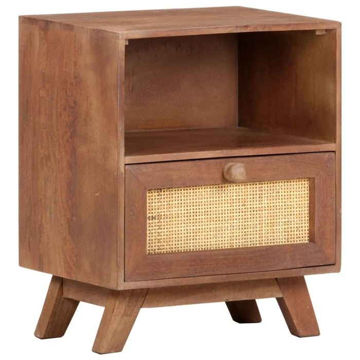 Bedside Cabinet 40x30x50 Cm Solid Mango Wood Txtpki