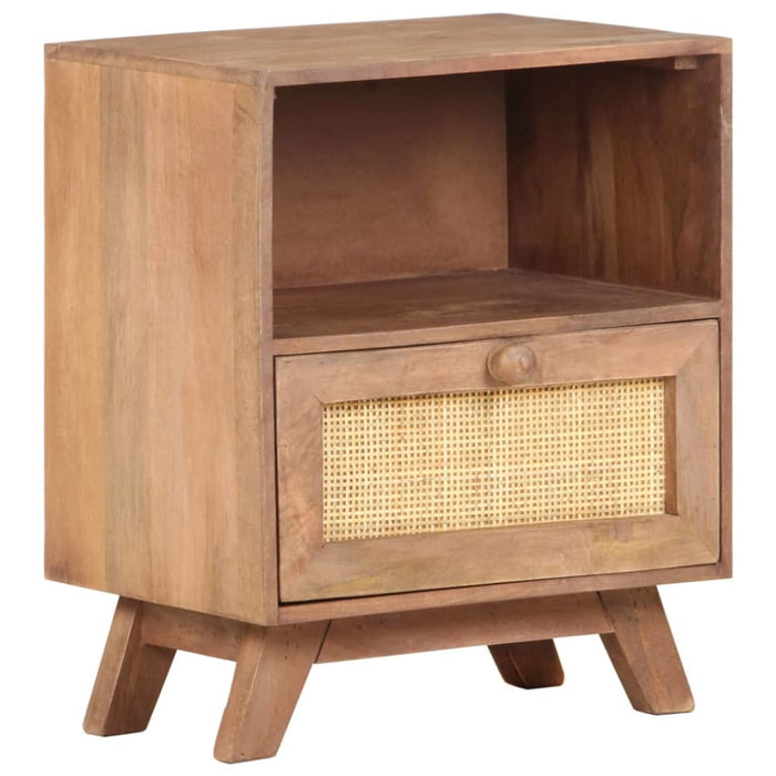 Bedside Cabinet 40x30x50 Cm Solid Mango Wood Txtpki