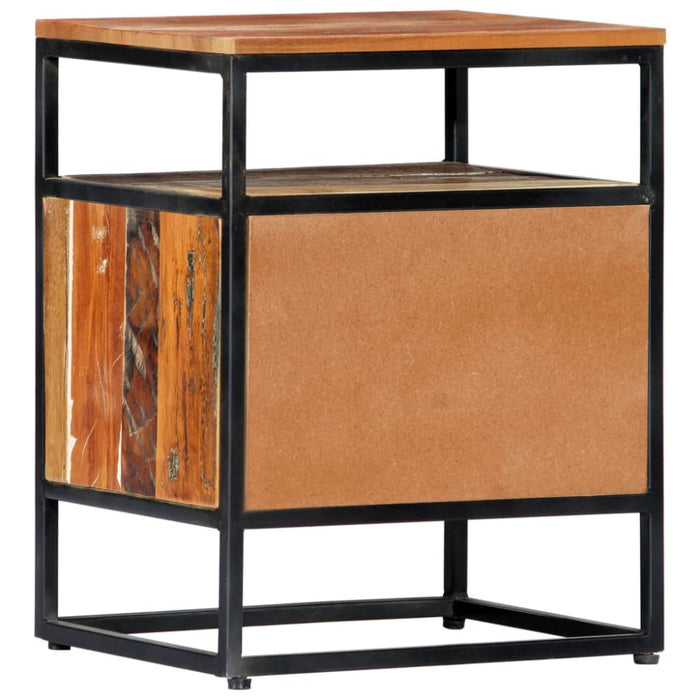 Bedside Cabinet 40x30x50 Cm Solid Reclaimed Wood and Steel