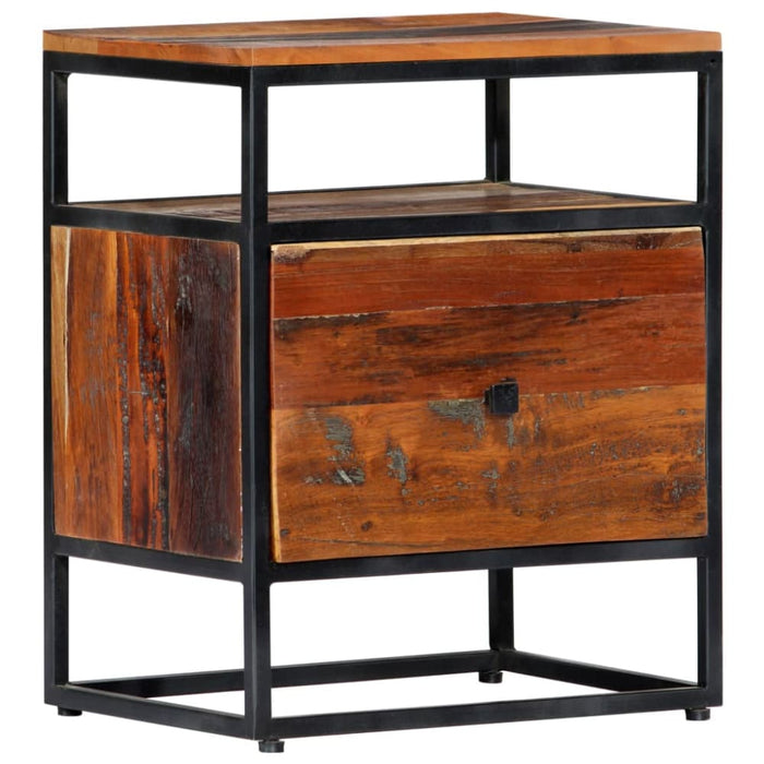 Bedside Cabinet 40x30x50 Cm Solid Reclaimed Wood and Steel