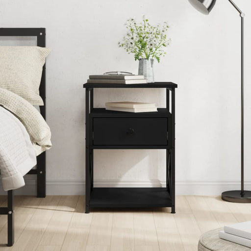 Bedside Cabinet Black 40x42x55 Cm Engineered Wood Nxlbit