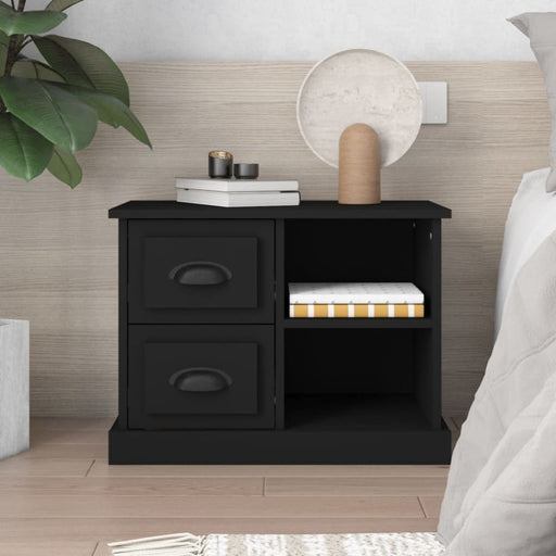 Bedside Cabinet Black 60x35.5x45 Cm Noltlk