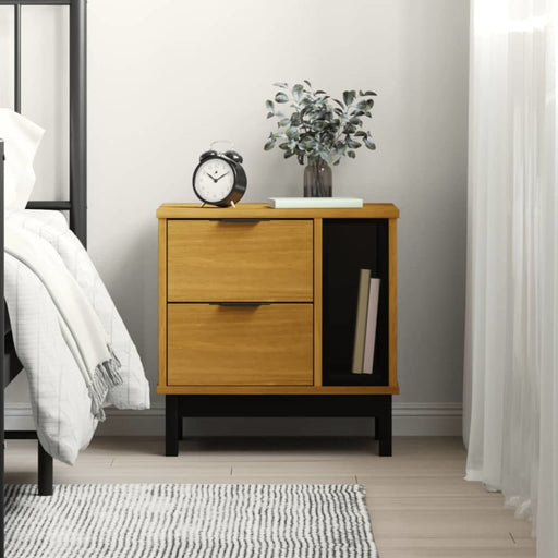 Bedside Cabinet Flam 49x35x50 Cm Solid Wood Pine Tpinot