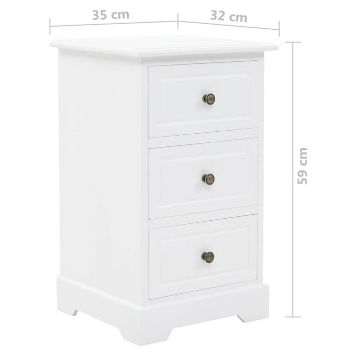 Bedside Cabinet Mdf And Pinewood 35x32x59 Cm Xapipl