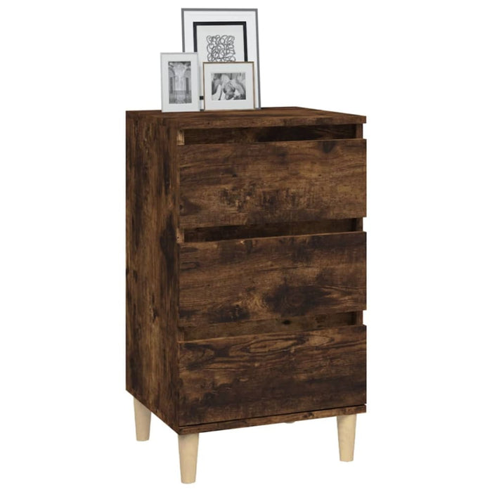 Bedside Cabinet Smoked Oak 40x35x70 Cm Engineered Wood