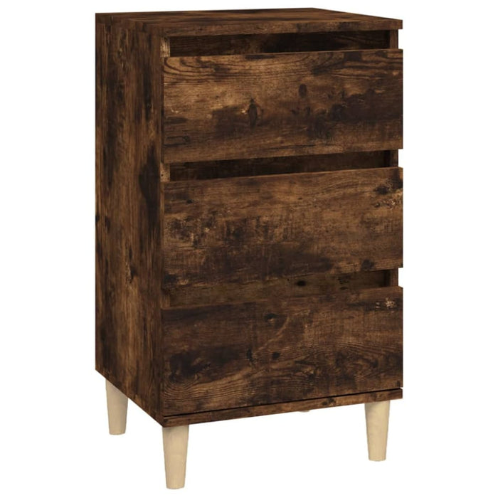 Bedside Cabinet Smoked Oak 40x35x70 Cm Engineered Wood