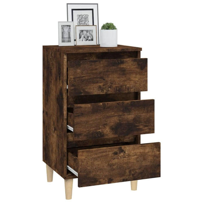 Bedside Cabinet Smoked Oak 40x35x70 Cm Engineered Wood