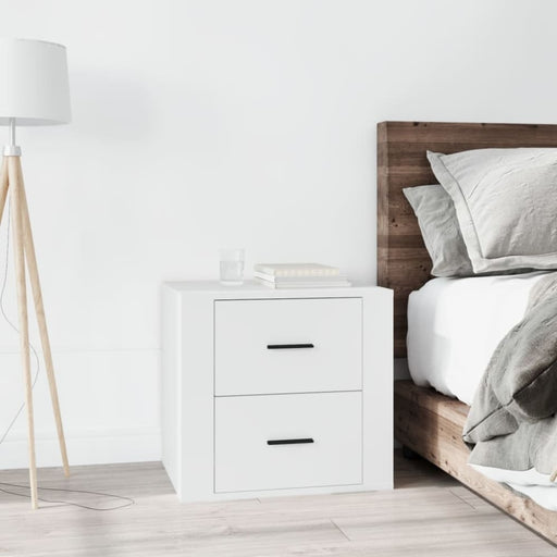 Bedside Cabinet White 50x39x47 Cm Noliba
