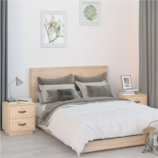 Bedside Cabinets 2 Pcs 40x34x45 Cm Solid Wood Pine Nontxl