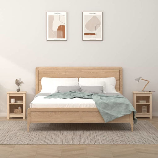 Bedside Cabinets 2 Pcs 40x35x55 Cm Solid Wood Pine Nxbkpi