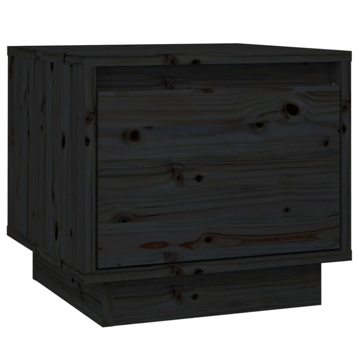 Bedside Cabinets 2 Pcs Black 35x34x32 Cm Solid Wood Pine