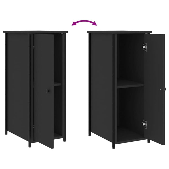 Bedside Cabinets 2 Pcs Black 32x42x80 Cm Engineered Wood