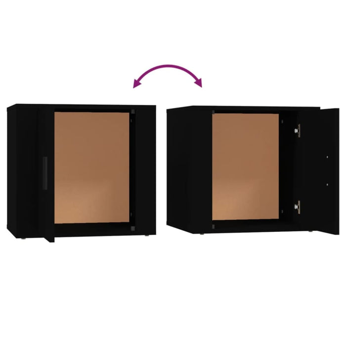 Bedside Cabinets 2 Pcs Black 50x39x47 Cm Nollko