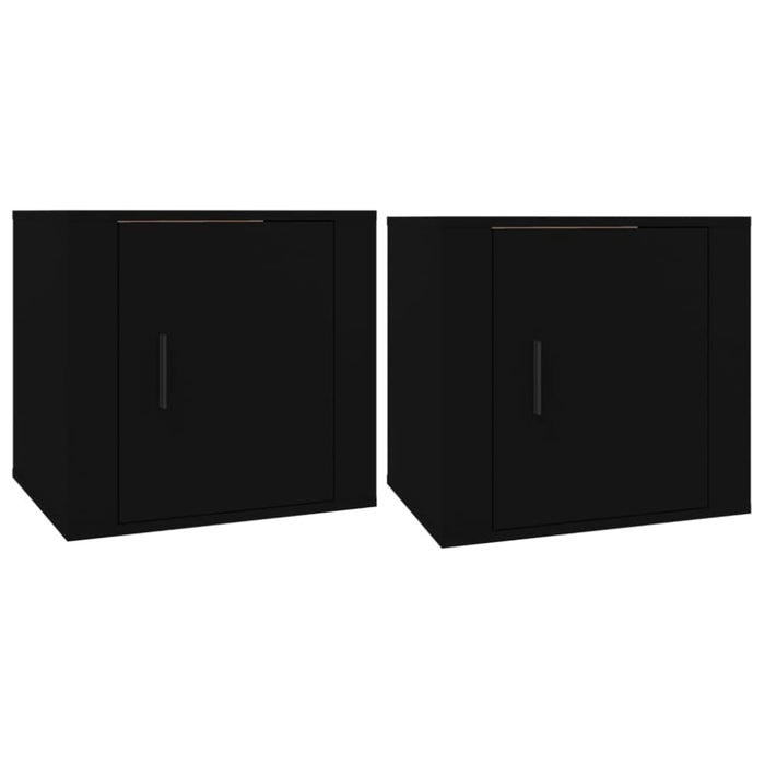 Bedside Cabinets 2 Pcs Black 50x39x47 Cm Nollko