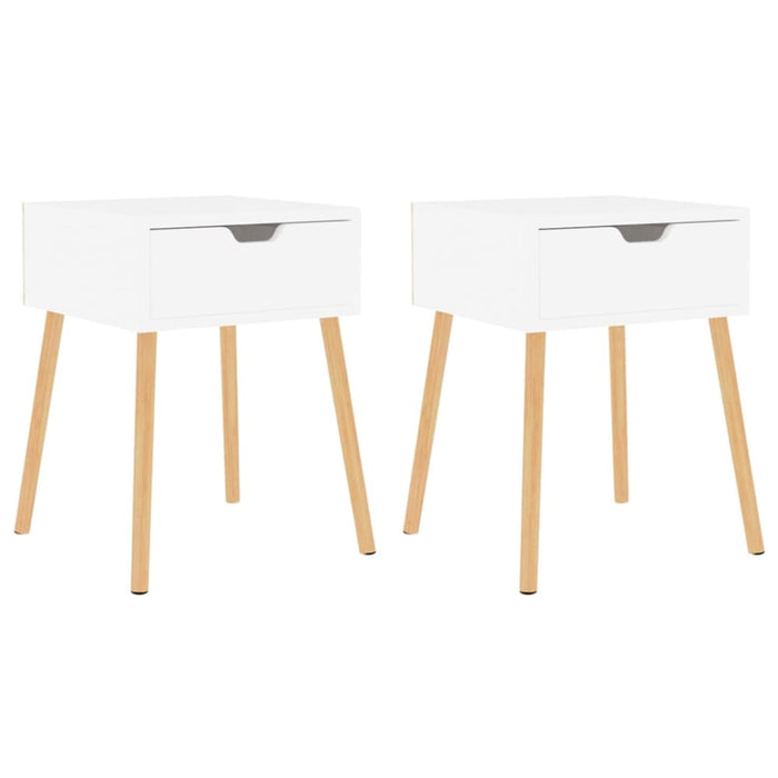 Bedside Cabinets 2 Pcs Glossy Look White 40x40x56 Cm