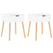 Bedside Cabinets 2 Pcs Glossy Look White 40x40x56 Cm