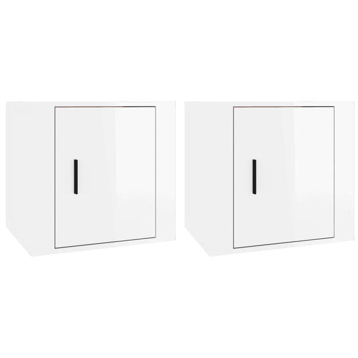 Bedside Cabinets 2 Pcs Glossy Look White 50x39x47 Cm Nollkt