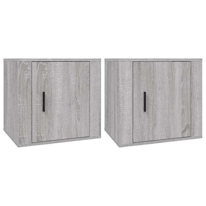 Bedside Cabinets 2 Pcs Grey Sonoma 50x39x47 Cm Nolibo