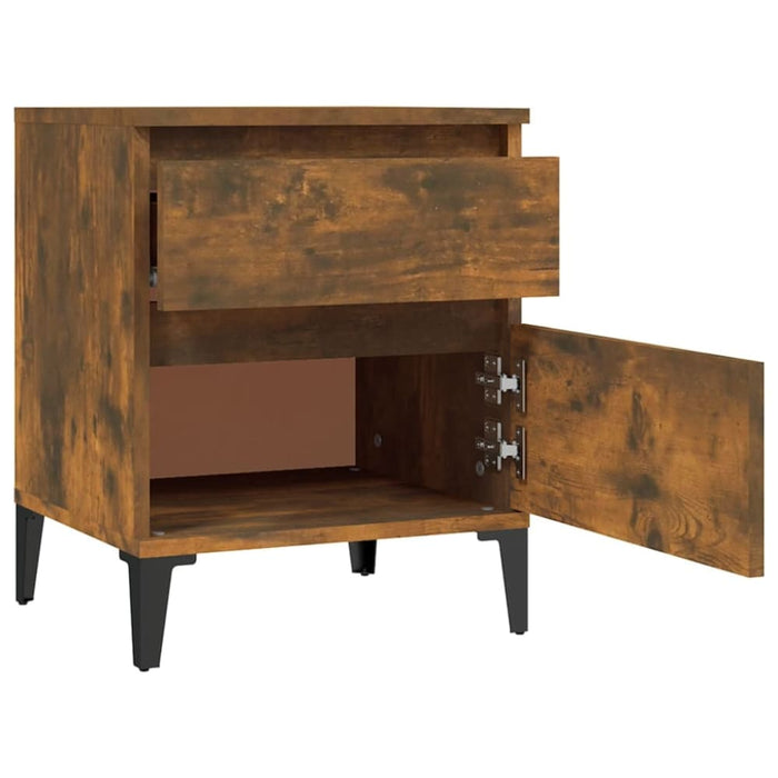 Bedside Cabinets 2 Pcs Smoked Oak 40x35x50 Cm Nxonpt