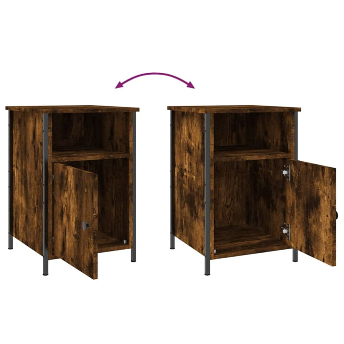 Bedside Cabinets 2 Pcs Smoked Oak 40x42x60 Cm Engineered